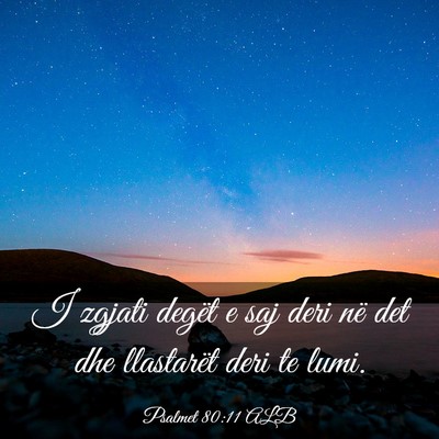 Picture 03 - Psalmet 80:11 ALB - I zgjati degët e saj deri në det dhe llastarët - Bible Verse Picture