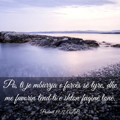 Picture 03 - Psalmet 89:17 ALB - Po, ti je mburrja e forcës së tyre, dhe me - Bible Verse Picture