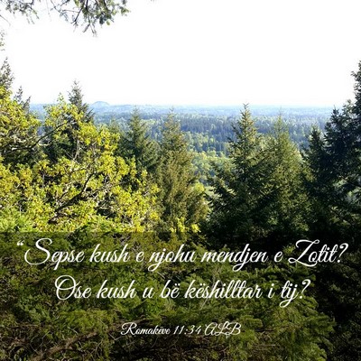 Picture 03 - Romakëve 11:34 ALB - “Sepse kush e njohu mendjen e Zotit? Ose kush u - Bible Verse Picture