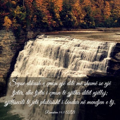 Picture 03 - Romakëve 14:5 ALB - Sepse dikush e çmon një ditë më shumë se - Bible Verse Picture