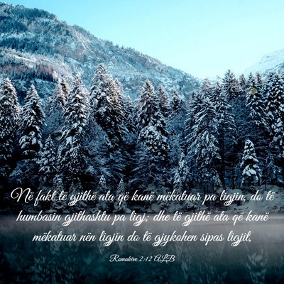 Picture 03 - Romakëve 2:12 ALB - Në fakt të gjithë ata që kanë mëkatuar pa - Bible Verse Picture