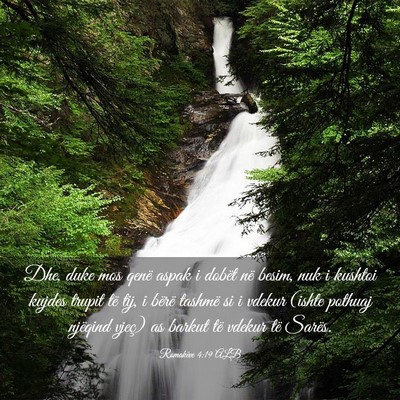 Picture 03 - Romakëve 4:19 ALB - Dhe, duke mos qenë aspak i dobët në besim, nuk - Bible Verse Picture