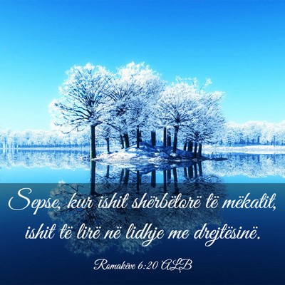 Picture 03 - Romakëve 6:20 ALB - Sepse, kur ishit shërbëtorë të mëkatit, - Bible Verse Picture