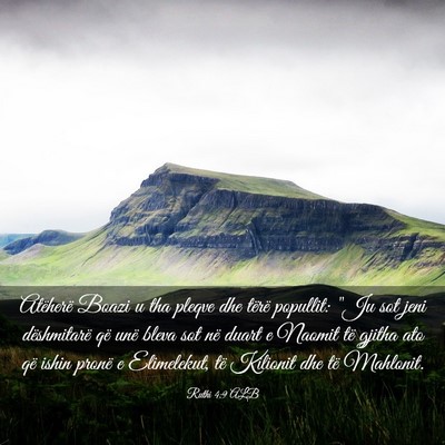 Picture 03 - Ruthi 4:9 ALB - Atëherë Boazi u tha pleqve dhe tërë popullit: - Bible Verse Picture