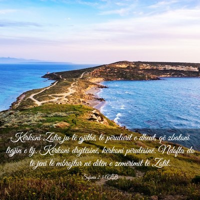 Picture 03 - Sofonia 2:3 ALB - Kërkoni Zotin ju të gjithë, të përulurit e - Bible Verse Picture