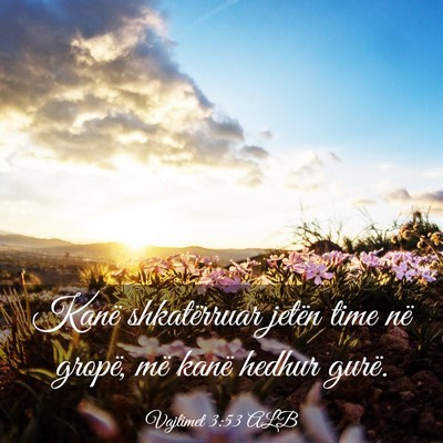 Picture 03 - Vajtimet 3:53 ALB - Kanë shkatërruar jetën time në gropë, më - Bible Verse Picture
