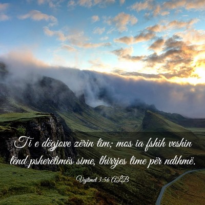 Picture 03 - Vajtimet 3:56 ALB - Ti e dëgjove zërin tim; mos ia fshih veshin - Bible Verse Picture