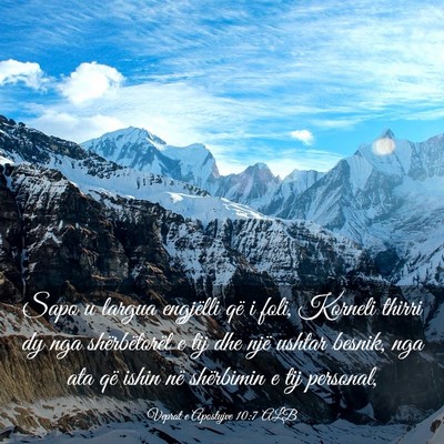 Picture 03 - Veprat e Apostujve 10:7 ALB - Sapo u largua engjëlli që i foli, Korneli - Bible Verse Picture