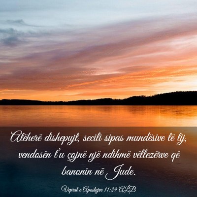 Picture 03 - Veprat e Apostujve 11:29 ALB - Atëherë dishepujt, secili sipas mundësive të - Bible Verse Picture