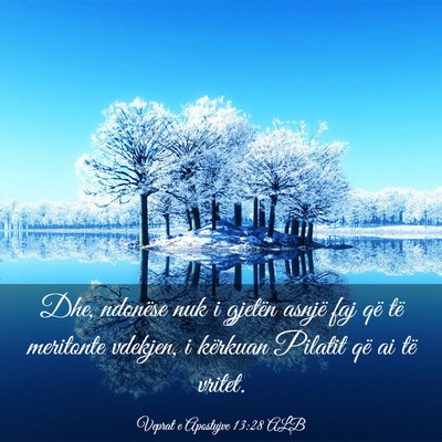 Picture 03 - Veprat e Apostujve 13:28 ALB - Dhe, ndonëse nuk i gjetën asnjë faj që të - Bible Verse Picture