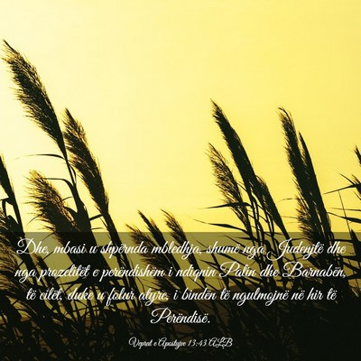 Picture 03 - Veprat e Apostujve 13:43 ALB - Dhe, mbasi u shpërnda mbledhja, shumë nga - Bible Verse Picture