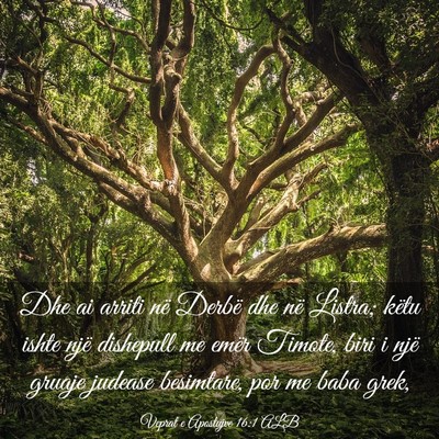 Picture 03 - Veprat e Apostujve 16:1 ALB - Dhe ai arriti në Derbë dhe në Listra; këtu - Bible Verse Picture