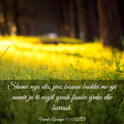 Picture 03 - Veprat e Apostujve 17:12 ALB - Shumë nga ata, pra, besuan bashkë me një - Bible Verse Picture