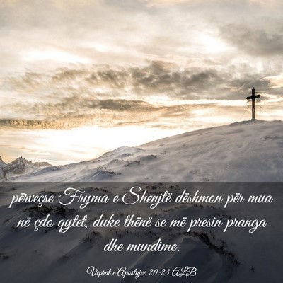 Picture 03 - Veprat e Apostujve 20:23 ALB - përveçse Fryma e Shenjtë dëshmon për mua në - Bible Verse Picture