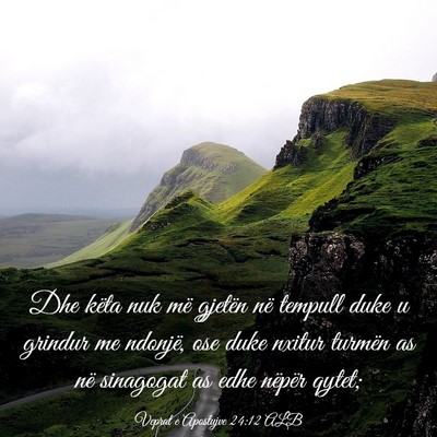 Picture 03 - Veprat e Apostujve 24:12 ALB - Dhe këta nuk më gjetën në tempull duke u - Bible Verse Picture