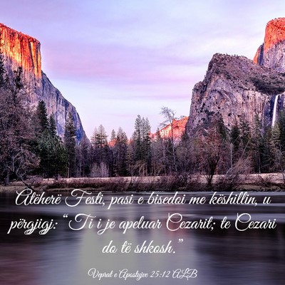 Picture 03 - Veprat e Apostujve 25:12 ALB - Atëherë Festi, pasi e bisedoi me këshillin, u - Bible Verse Picture