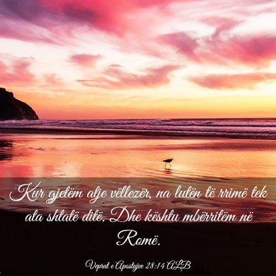 Picture 03 - Veprat e Apostujve 28:14 ALB - Kur gjetëm atje vëllezër, na lutën të rrimë - Bible Verse Picture