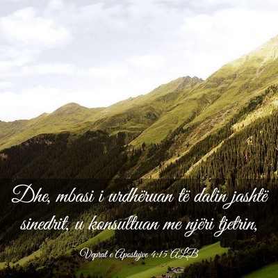 Picture 03 - Veprat e Apostujve 4:15 ALB - Dhe, mbasi i urdhëruan të dalin jashtë - Bible Verse Picture
