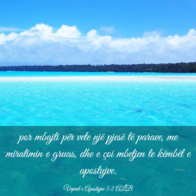 Picture 03 - Veprat e Apostujve 5:2 ALB - por mbajti për vete një pjesë të parave, me - Bible Verse Picture