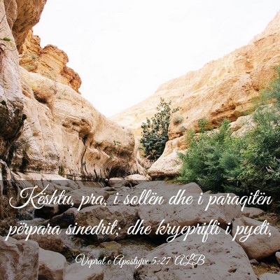 Picture 03 - Veprat e Apostujve 5:27 ALB - Kështu, pra, i sollën dhe i paraqitën përpara - Bible Verse Picture