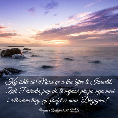 Picture 03 - Veprat e Apostujve 7:37 ALB - Ky është ai Moisi që u tha bijve të Izraelit: - Bible Verse Picture