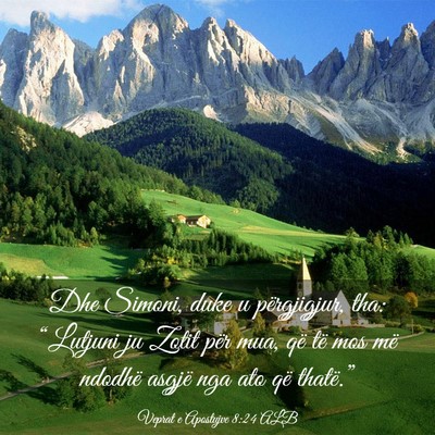 Picture 03 - Veprat e Apostujve 8:24 ALB - Dhe Simoni, duke u përgjigjur, tha: “Lutjuni - Bible Verse Picture