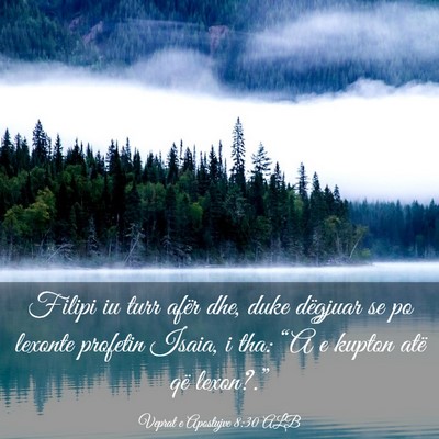 Picture 03 - Veprat e Apostujve 8:30 ALB - Filipi iu turr afër dhe, duke dëgjuar se po - Bible Verse Picture