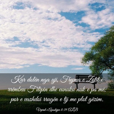 Picture 03 - Veprat e Apostujve 8:39 ALB - Kur dolën nga uji, Fryma e Zotit e rrëmbeu - Bible Verse Picture