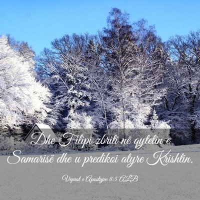 Picture 03 - Veprat e Apostujve 8:5 ALB - Dhe Filipi zbriti në qytetin e Samarisë dhe u - Bible Verse Picture