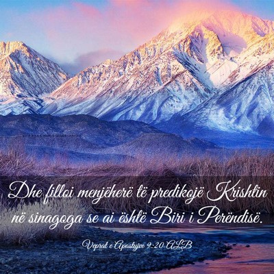 Picture 03 - Veprat e Apostujve 9:20 ALB - Dhe filloi menjëherë të predikojë Krishtin - Bible Verse Picture