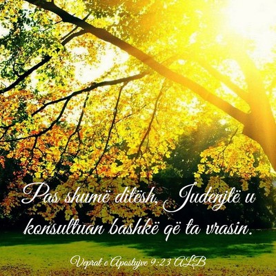 Picture 03 - Veprat e Apostujve 9:23 ALB - Pas shumë ditësh, Judenjtë u konsultuan - Bible Verse Picture