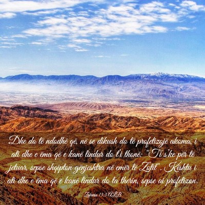 Picture 03 - Zakaria 13:3 ALB - Dhe do të ndodhë që, në se dikush do të - Bible Verse Picture