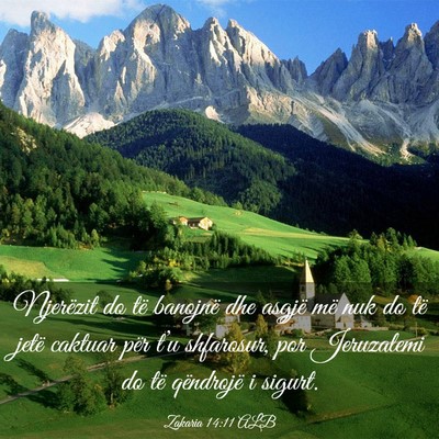Picture 03 - Zakaria 14:11 ALB - Njerëzit do të banojnë dhe asgjë më nuk do - Bible Verse Picture