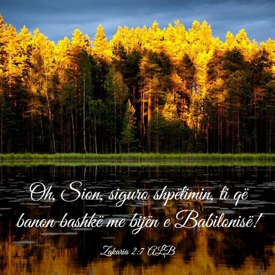 Picture 03 - Zakaria 2:7 ALB - Oh, Sion, siguro shpëtimin, ti që banon bashkë - Bible Verse Picture