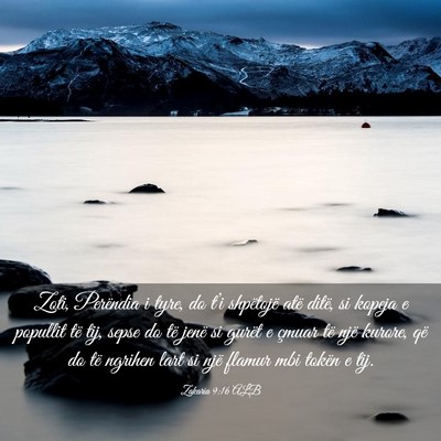 Picture 03 - Zakaria 9:16 ALB - Zoti, Perëndia i tyre, do t’i shpëtojë atë - Bible Verse Picture