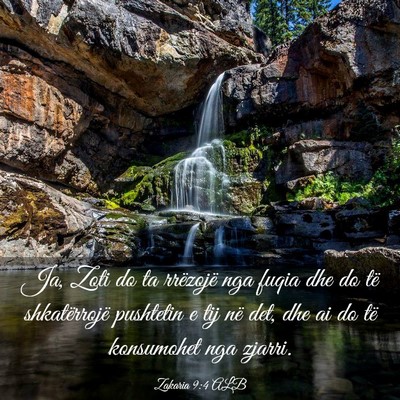 Picture 03 - Zakaria 9:4 ALB - Ja, Zoti do ta rrëzojë nga fuqia dhe do të - Bible Verse Picture
