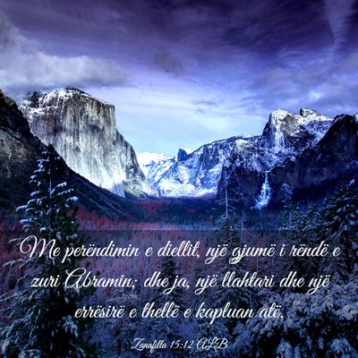 Picture 03 - Zanafilla 15:12 ALB - Me perëndimin e diellit, një gjumë i rëndë e - Bible Verse Picture