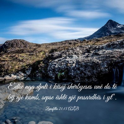 Picture 03 - Zanafilla 21:13 ALB - Edhe nga djali i kësaj shërbyeses unë do të - Bible Verse Picture