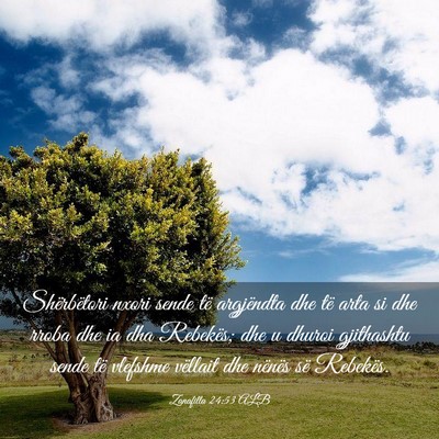 Picture 03 - Zanafilla 24:53 ALB - Shërbëtori nxori sende të argjëndta dhe të - Bible Verse Picture