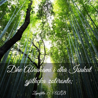 Picture 03 - Zanafilla 25:5 ALB - Dhe Abrahami i dha Isakut gjithçka - Bible Verse Picture
