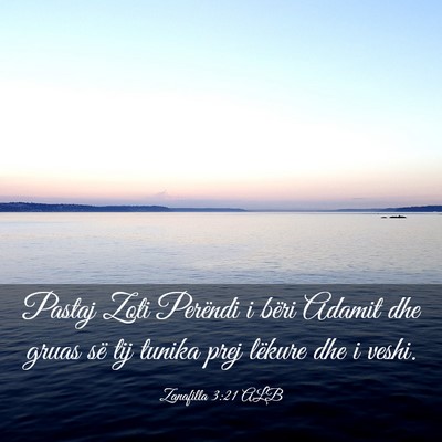 Picture 03 - Zanafilla 3:21 ALB - Pastaj Zoti Perëndi i bëri Adamit dhe gruas së - Bible Verse Picture