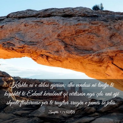 Picture 03 - Zanafilla 3:24 ALB - Kështu ai e dëboi njeriun; dhe vendosi në - Bible Verse Picture