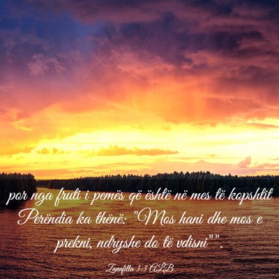 Picture 03 - Zanafilla 3:3 ALB - por nga fruti i pemës që është në mes të - Bible Verse Picture