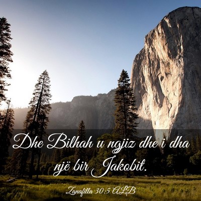 Picture 03 - Zanafilla 30:5 ALB - Dhe Bilhah u ngjiz dhe i dha një bir - Bible Verse Picture