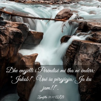 Picture 03 - Zanafilla 31:11 ALB - Dhe engjëlli i Perëndisë më tha në ëndërr: - Bible Verse Picture