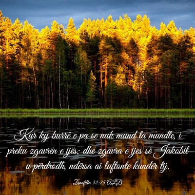 Picture 03 - Zanafilla 32:25 ALB - Kur ky burrë e pa se nuk mund ta mundte, i preku - Bible Verse Picture