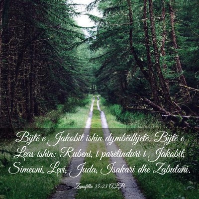 Picture 03 - Zanafilla 35:23 ALB - Bijtë e Jakobit ishin dymbëdhjetë. Bijtë e - Bible Verse Picture