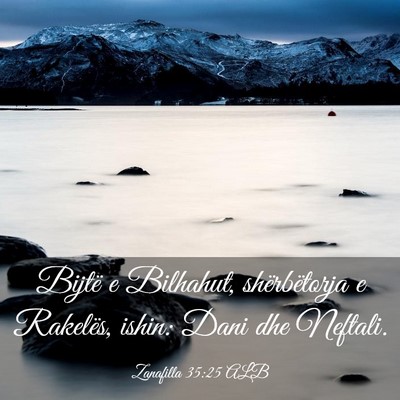 Picture 03 - Zanafilla 35:25 ALB - Bijtë e Bilhahut, shërbëtorja e Rakelës, - Bible Verse Picture