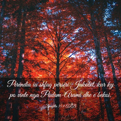 Picture 03 - Zanafilla 35:9 ALB - Perëndia iu shfaq përsëri Jakobit, kur ky po - Bible Verse Picture