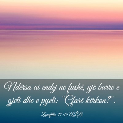 Picture 03 - Zanafilla 37:15 ALB - Ndërsa ai endej në fushë, një burrë e gjeti - Bible Verse Picture